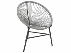 Vidaxl chaise de jardin sous forme de lune résine tressée gris 44481