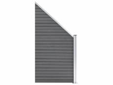 Vidaxl panneau de clôture wpc 95x(105-180) cm gris 49071