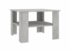 Vidaxl table basse gris béton 60 x 60 x 42 cm aggloméré 800211