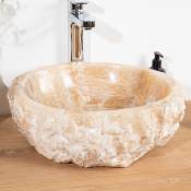 Wanda Collection - Vasque de salle de bain à poser en pierre Onyx 40 - 45 cm
