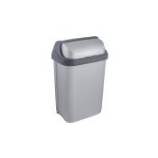 2053710 roll-top poubelle plastique argent/anthracite