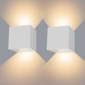 6W Applique Murale Interieur/Exterieur, Lampe Murale led Etanche Réglable Lampe Up Down Design 3000K Blanc Chaud Appliques Murales pour Salon Chambre