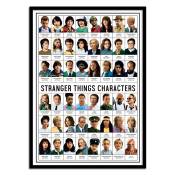 Affiche 50x70 cm et cadre noir - Stranger Things Characters - Olivier