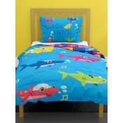 Argofield - Parure de lit réversible Junior et Taie D'oreiller Baby Shark - 120 cm x 150 cm