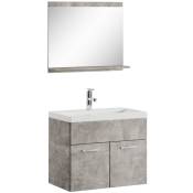 Badplaats - Meuble de salle de bain Montreal 02 60 cm Beton Gris - Armoire - Beton gris