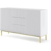 Bim Furniture - Commode ravenna b 150 cm 2D3S fraisé blanc mat avec cadre
