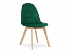 Borano - lot de 4 chaises de salle à mager - 44.5x54x81.5 cm - chaise de table style glamour - vert