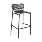 Chaise de bar en aluminium noir 80cm Week end - Petite