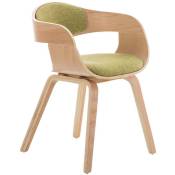 Chaise de visiteur de style Rétro en tissu et bois clair avec divers accoudoirs Couleur : Vert clair