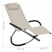 Chaise longue pour enfants - Crème - 60.5 x 121 x 59.5 cm