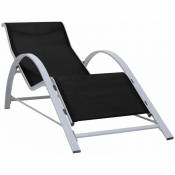 Chaise longue Textilène et aluminium Noir Vidaxl Noir