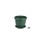 Cofan - Pot Vert Modèle Gardénia 22x18+Plaque18.5cm