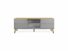 Dot - meuble tv en bois 4 tiroirs l162cm - couleur - gris clair 9001664612
