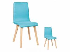 Duo de chaises similicuir turquoise - valonte - l 42