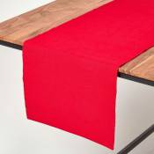 Homescapes - Chemin de table en coton uni, Rouge -
