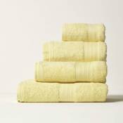 Homescapes - Lot de 4 serviettes de bain en coton égyptien 500 g/m², Jaune clair - Jaune clair