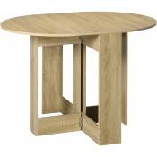 Houhence - Table Pliable de Cuisine Salle à Manger 2 abattants - Table Ovale Extensible - en Bois chêne