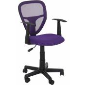 Idimex - Chaise de bureau pour enfant studio fauteuil pivotant réglable en hauteur avec accoudoirs, revêtement mesh violet - Lilas
