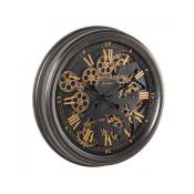 Iperbriko - Horloge Murale Engrenage M010 - Ø52.5x8.7h - Acier et Verre