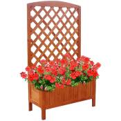 Jardinière avec treillis bois support pot de plantes avec treillis écran avec boîte à fleurs treillis boîte à fleurs support rose treillis - marron