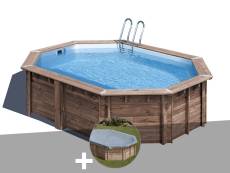 Kit piscine bois Gré Bambu 5,35 x 3,35 x 1,30 m + Bâche hiver