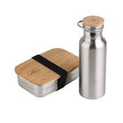 LAGUIOLE - Lunchbox et bouteille isotherme - Acier Inoxydable/Bambou