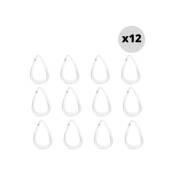 Lot de 12 anneaux pour rideaux de douche drop Transparent