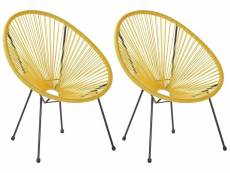 Lot de 2 chaises de jardin jaunes acapulco ii 249495