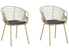 Lot de 2 chaises en métal doré