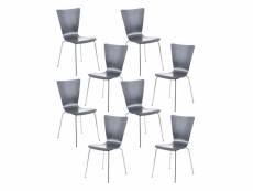 Lot de 8 chaises empilables aaron , gris