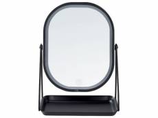 Miroir de maquillage avec led 20 x 22 cm argenté dordogne 369124
