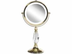 Miroir de maquillage avec led ø 18 cm doré maury