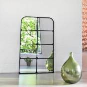 Miroir fenêtre en métal noir 80 x 130 cm - Saïgon - intérieur/extérieur - Noir