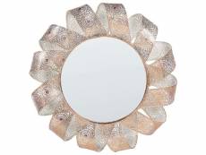 Miroir rond blanc et cuivré mangalore 163934