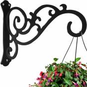 Noir 1416cm-Porte Plantes Suspendues Crochets en Fer Muraux Porte Plantes Suspendues Crochets pour Pot de Fleurs d'Extérieur Décoration