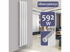 Radiateur chauffage centrale pour salle de bain salon cuisine couloir chambre à coucher panneau simple 180 x 30 cm blanc helloshop26 01_0000222