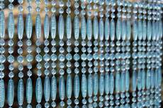 Rideau de porte en perles bleues et transparentes frejus 90x210 cm
