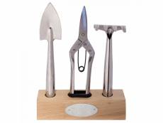 Set outils de jardin d'intérieur - 3 outils - acier inoxydable