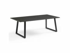 Table basse 120x60 cm céramique gris foncé pieds luge - utah 02