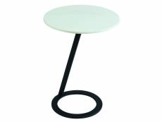 Table d'appoint bout de canapé en céramique / acier coloris anthracite mat - diamètre 46 x hauteur 55 cm