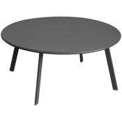 Table d appoint de jardin ronde Saona graphite 90x40cm