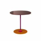 Table d'appoint Thierry / 45 x 45 x H 45 cm - Verre - Kartell rouge en verre