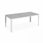 Table de jardin en aluminium et polywood blanc