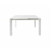 Table extensible 120 à 180 cm plateau verre blanc - luciole