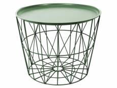 Table filaire en métal ronde 50 cm vert