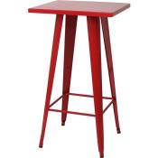 Table haute HW C-A73, métal, design industriel 105x60x60cm - rouge