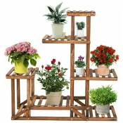 Tagère Plante en Bois Support Plantes Fleurs Echelle pour Balcon Terrasse Jardin Bureau - 96x95x25cm