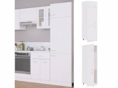 Vidaxl armoire de réfrigérateur blanc 60x57x207 cm aggloméré