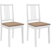 Vidaxl - Ensemble de 2 chaises de salle à manger robustes et élégantes avec dossier élevé Diverses couleurs Couleur : brun blanc