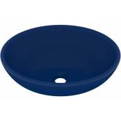 Vidaxl - Lavabo ovale de luxe Bleu foncé mat 40x33 cm Céramique matte dark blue